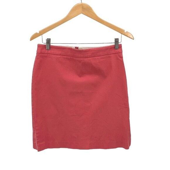 Kenar Womens Back Zip Side Slit Flat Front Stretch Pencil Skirt Coral Size 8 - Picture 1 of 7